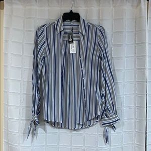 NWT - Express Blue and White Button Down Slim Fit